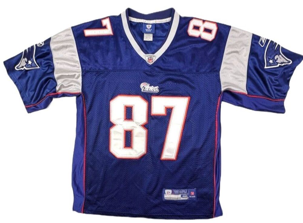 Reebok On Field New England Patriots Gronkowski 87 Jersey Blue Stitched L 48